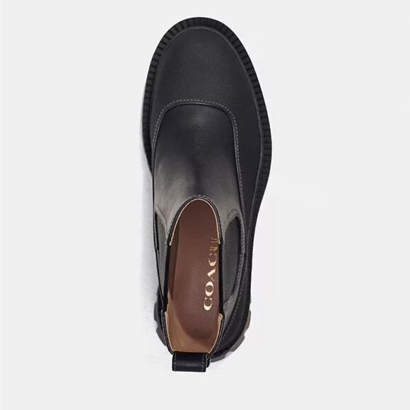Coach Jayla Lug Sole Black Leather Chelsea Boot womens size 8.5 - Picture 6 of 14